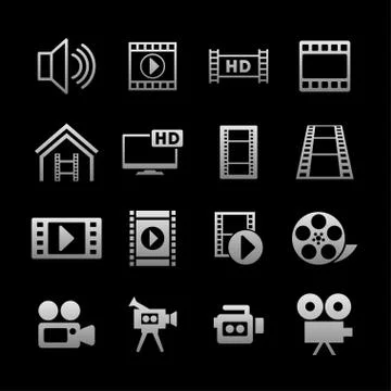 Video icons Stock Illustration