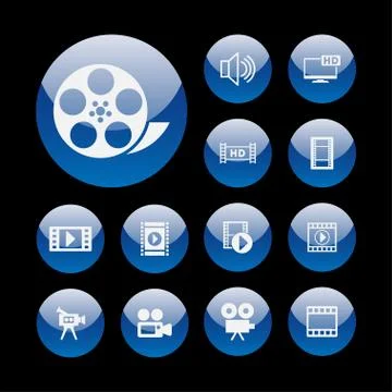 Video icons Stock Illustration