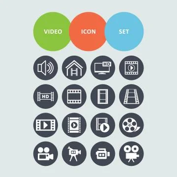 Video icons Stock Illustration