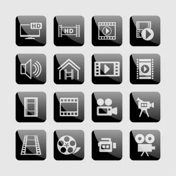 Video icons Stock Illustration