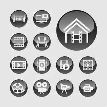 Video icons Stock Illustration