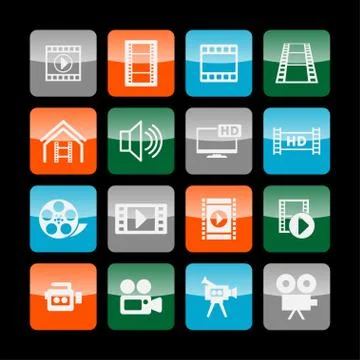 Video icons Stock Illustration