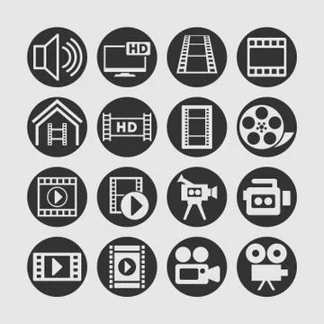 Video icons Illustrazione stock
