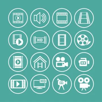 Video icons Stock Illustration