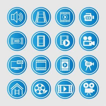 Video icons Stock Illustration