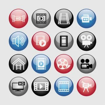 Video icons Stock Illustration
