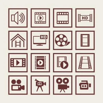 Video icons Stock Illustration
