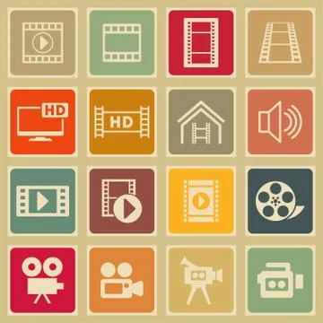 Video icons Stock Illustration