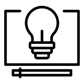 Video idea tutorial icon outline vector. Screen distance Stock Illustration