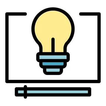Video idea tutorial icon vector flat Stock Illustration