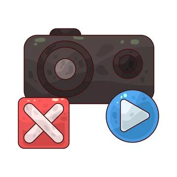 Video on/off illustration Stock Illustration