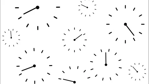 Video illustration of some clocks that mark time separately 스톡 동영상 197481927