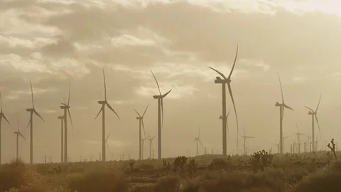 The video of impressive windmills Stock Footage 77288044