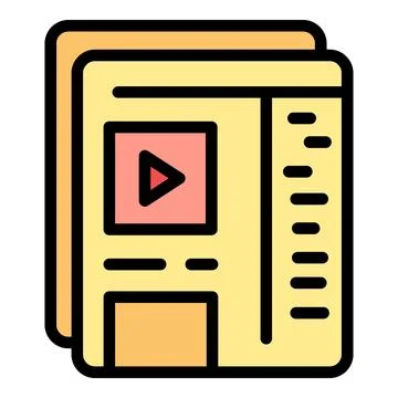 Video information icon vector flat イラスト素材