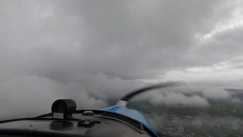 Video inside an airplane that passes through clouds 2 Video stock 147624014