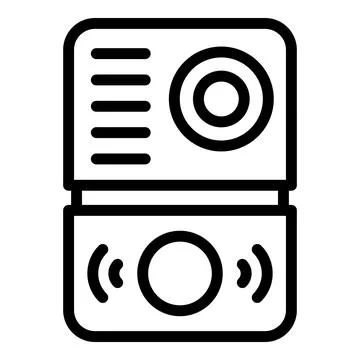 Video intercom accessories icon outline vector. Alarm panel Illustrazione stock