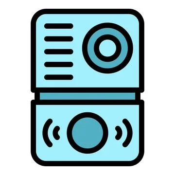 Video intercom accessories icon vector flat Stock Illustration
