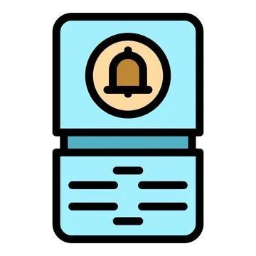 Video intercom bell icon vector flat Stock Illustration