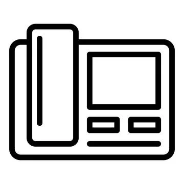 Video intercom camera icon outline vector. Security bell Stock Illustration