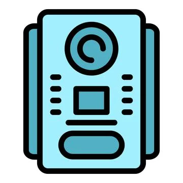 Video intercom control icon vector flat Illustrazione stock