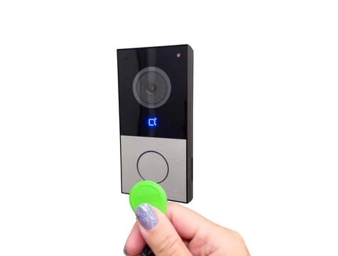 Video intercom doorbell with RFID access key isolated on transparent backgr.. Stock Photos