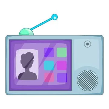 Video intercom icon, cartoon style Illustrazione stock