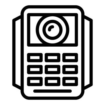 Video intercom security icon outline vector. Control camera Stock Illustration