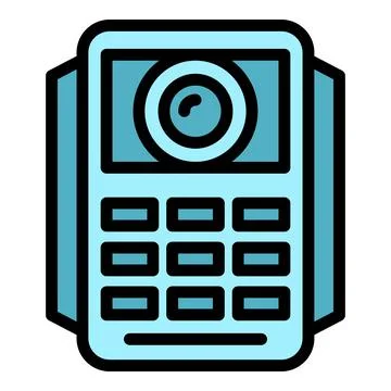 Video intercom security icon vector flat Illustrazione stock