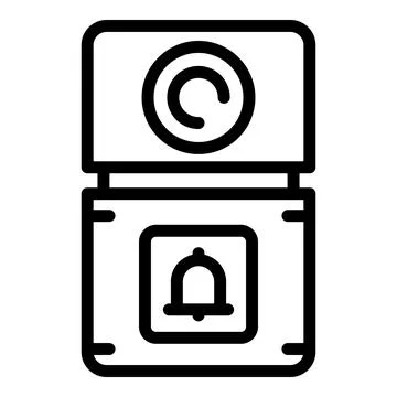 Video intercom system icon outline vector. Door bell Stock Illustration