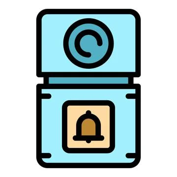 Video intercom system icon vector flat Stock Illustration