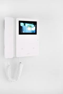 Video intercom with talkback or doorphone voice communications system Foto stock