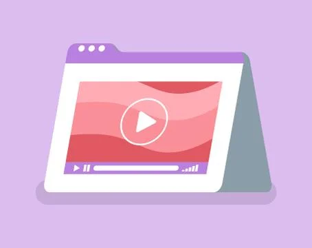 Video from Internet Online Website for Learning Illustrazione stock