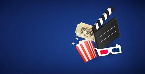 Video intertainment concept. Horizontal vector banner with copy space Stock Illustration