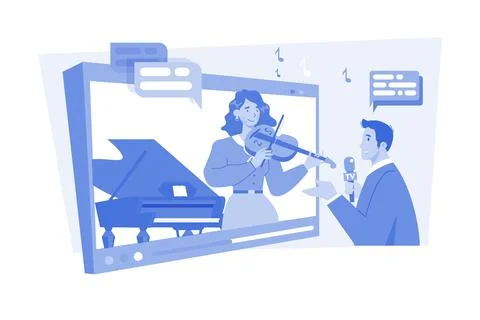 Video Interview With Musician Illustrazione stock