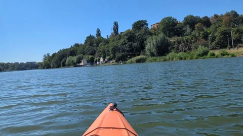 Video from a kayak with a view of the river Stock Footage 281769072