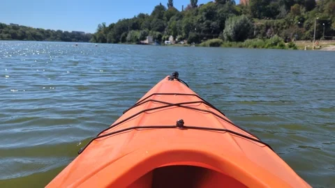 Video from a kayak with a view of the river Stock Footage 281769119