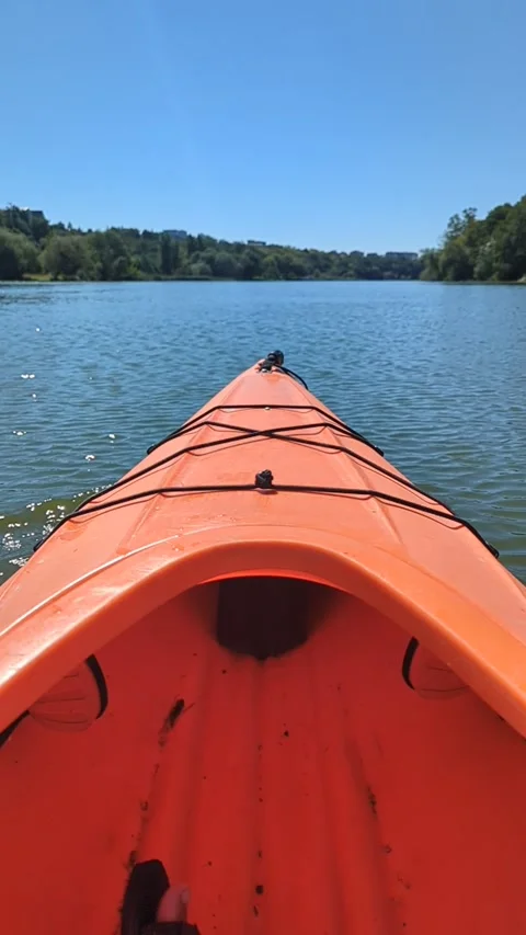 Video from a kayak with a view of the river Stock Footage 281769137