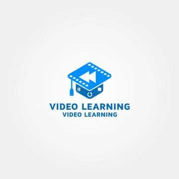 Video learning Vector logo design templates Stock Illustration