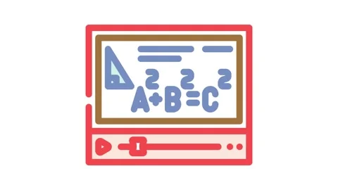 Video lecture education platform color icon animation Stock Footage 327257676