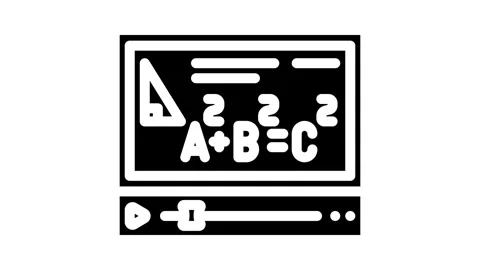 Video lecture education platform glyph icon animation Stock Footage 326731812