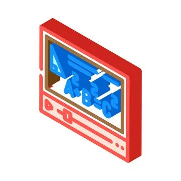 Video lecture education platform isometric icon vector illustration Stock Illustration