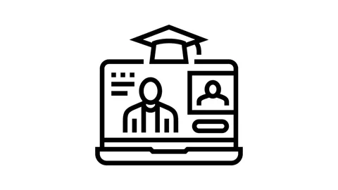Video lecture education platform line icon animation Stock Footage 326124775