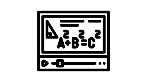 Video lecture education platform line icon animation Stock Footage 326749382