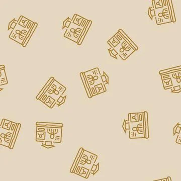 Video lecture education platform line seamless pattern イラスト素材