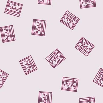 Video lecture education platform line vector seamless pattern イラスト素材
