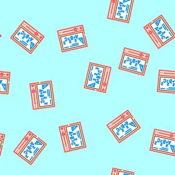 Video lecture education platform vector seamless pattern イラスト素材
