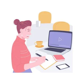 Video lecture isolated cartoon vector illustrations. イラスト素材