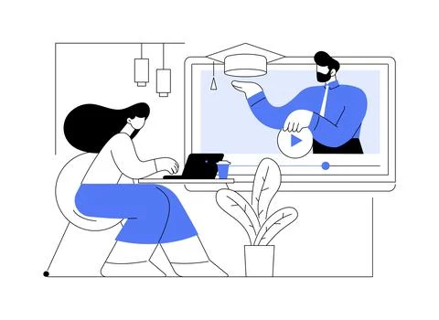 Video lecture isolated cartoon vector illustrations. Stockillustratie