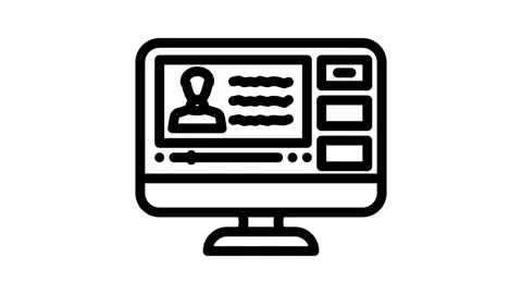 Video lectures online learning platform line icon animation Stock Footage 326749016