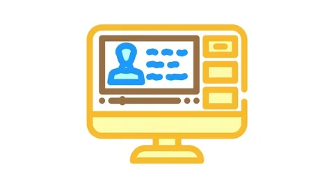 Video lectures online learning platform color icon animation Stock Footage 327257312